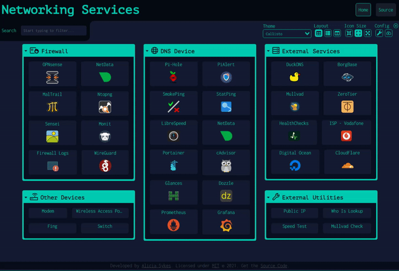 Demo of Configuration feature in Dashy