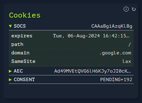 Example Screenshot Cookies