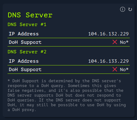 Example Screenshot DNS Server