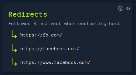 Example Screenshot Redirect Chain