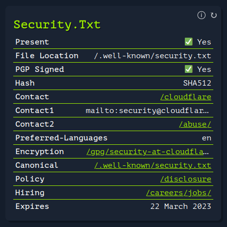 Example Screenshot Security.txt