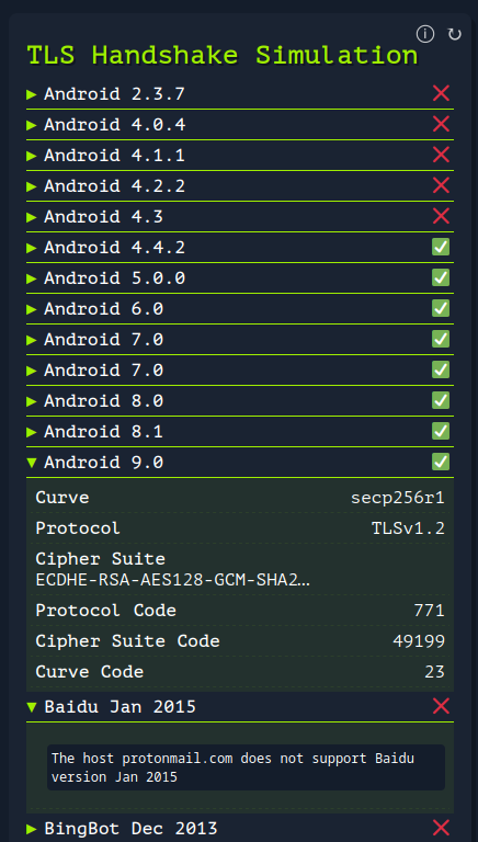 Example Screenshot TLS Handshake Simulation