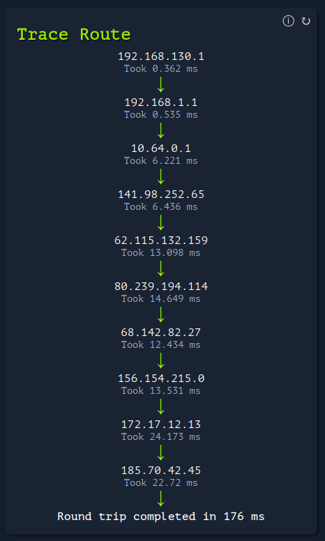 Example Screenshot Traceroute